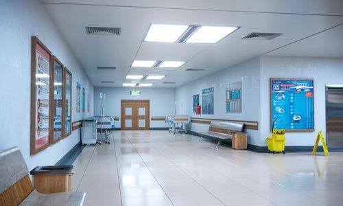 Hallway the emergency room and outpatient hospital